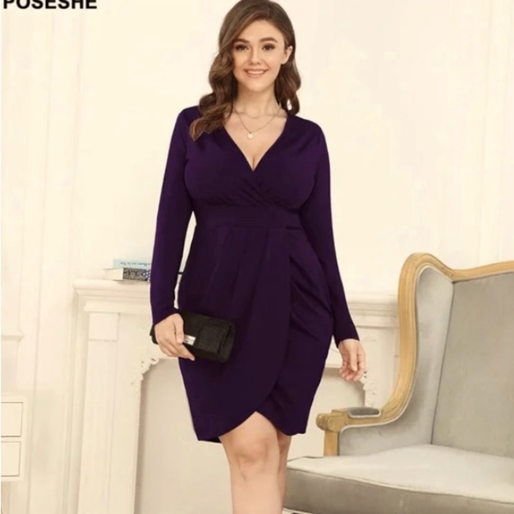 Long sleeve wrap dress
